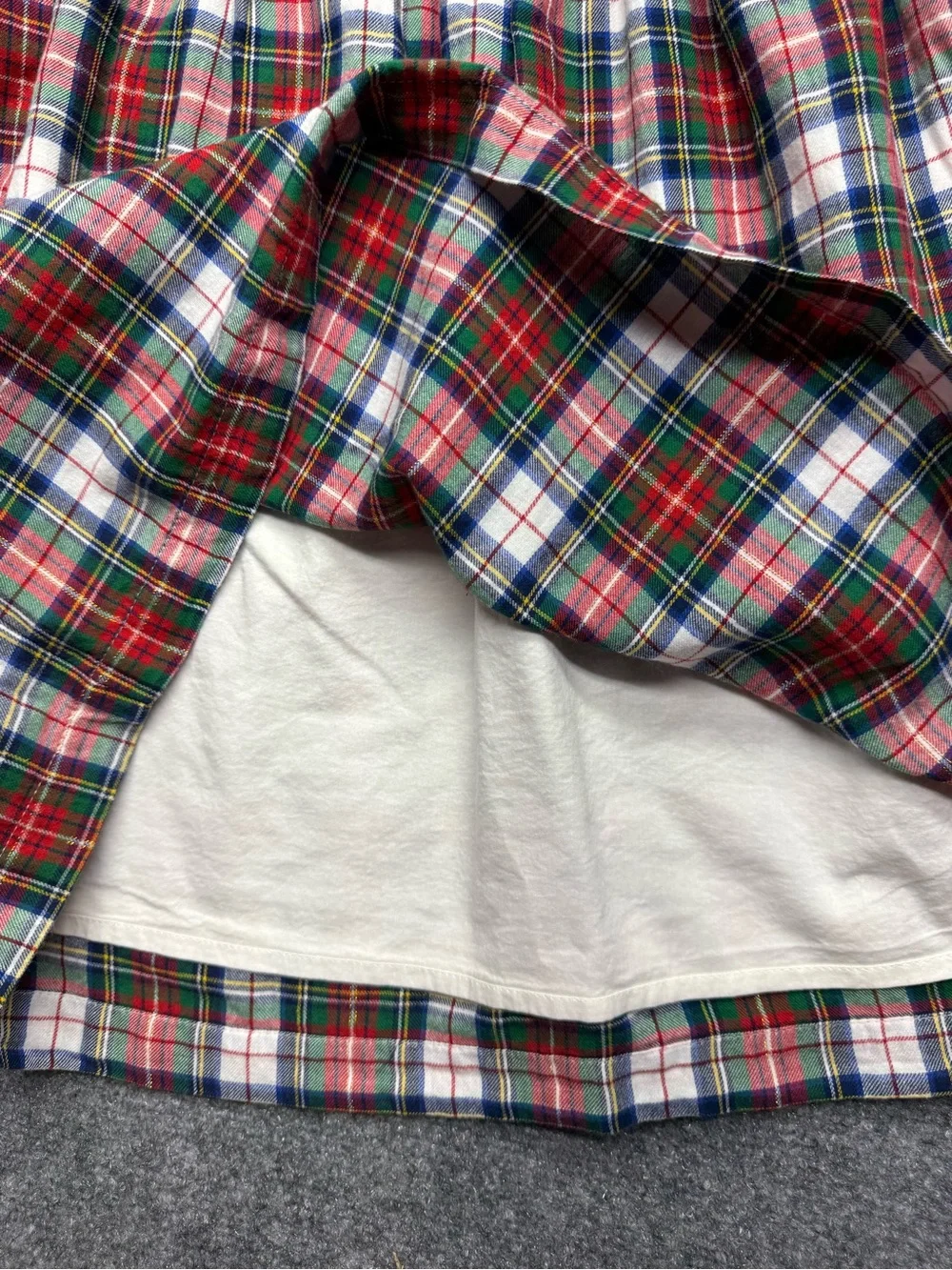 GAP Girls Medium (8) Red Green Plaid Smocked Long-Sleeve Holiday Dress NWT